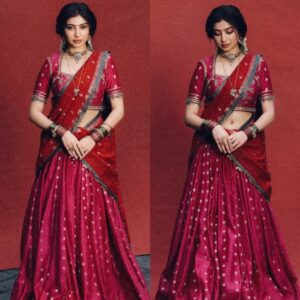 Maroon saree